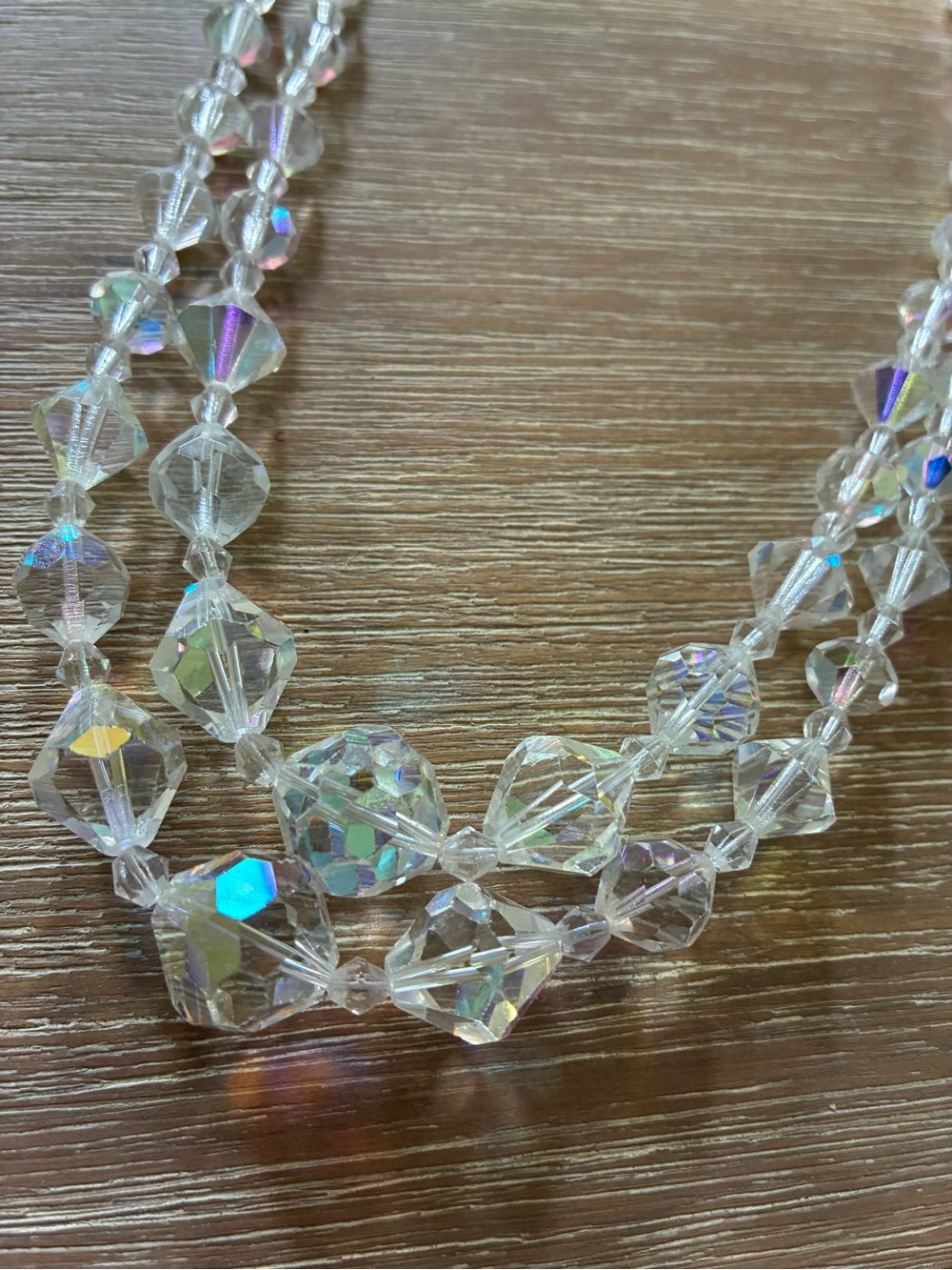 Beautiful 2 Strand Aurora Bourleis Crystal Necklace!